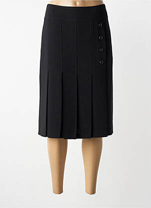 Jupe mi-longue coupe droite noir MODISSIMO femme