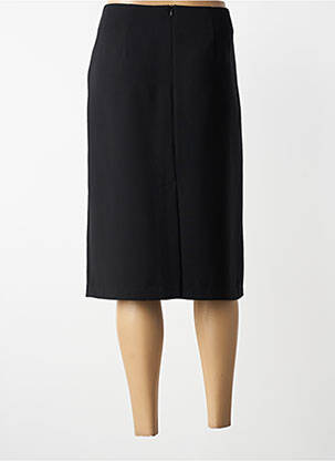 Jupe mi-longue coupe droite noir MODISSIMO femme