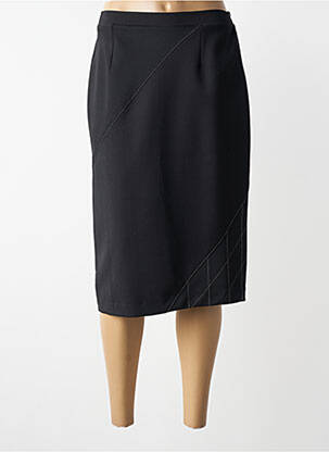 Jupe mi-longue coupe droite noir GRIFFON femme