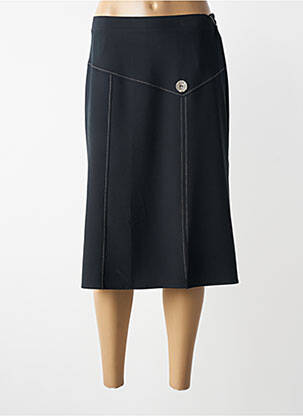 Jupe mi-longue coupe droite bleu GRIFFON femme
