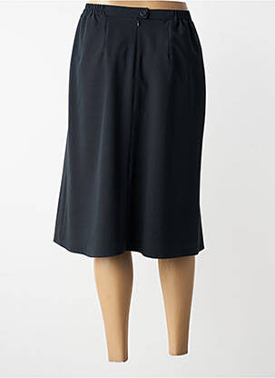Jupe mi-longue coupe droite bleu GRIFFON femme