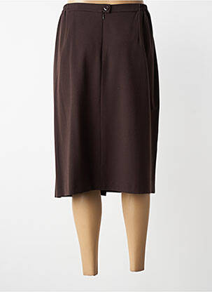 Jupe mi-longue coupe droite marron GRIFFON femme