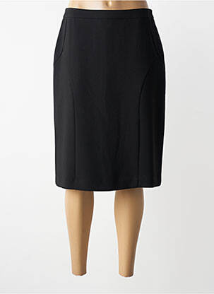 Jupe mi-longue coupe droite noir GRIFFON femme