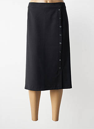 Jupe mi-longue coupe droite noir GRIFFON femme