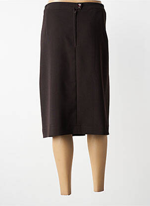 Jupe mi-longue coupe droite marron 20/20 femme