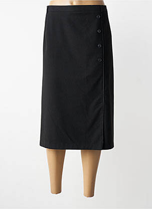 Jupe mi-longue coupe droite noir 20/20 femme