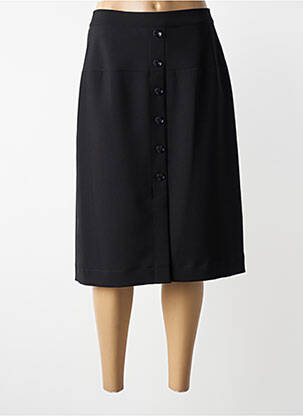Jupe mi-longue coupe droite noir GRIFFON femme