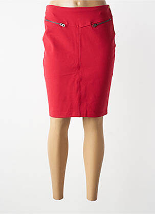 Jupe mi-longue coupe droite rouge ÉTYMOLOGIE femme