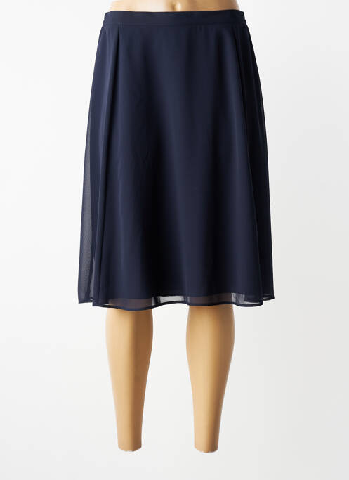 Jupe mi-longue coupe évasée bleu GUY DUBOUIS femme