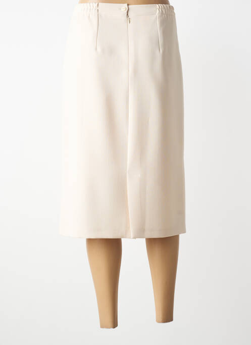 Jupe mi-longue coupe droite beige GEVANA femme