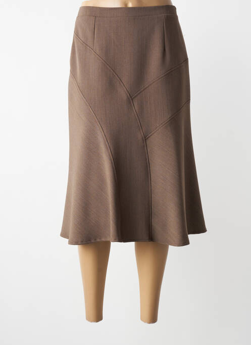 Jupe mi-longue coupe évasée beige GRIFFON femme