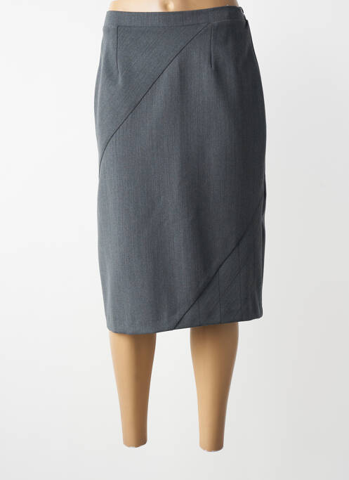 Jupe mi-longue taille à pinces gris GRIFFON femme