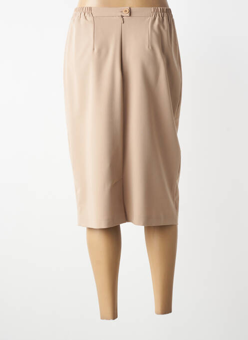 Jupe mi-longue coupe droite beige GRIFFON femme