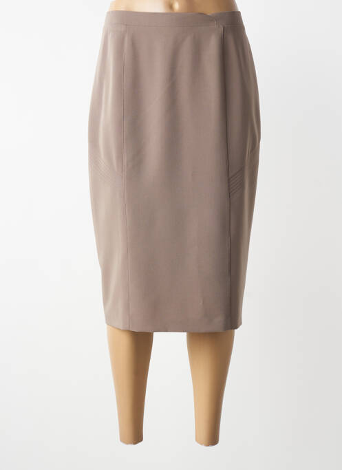 Jupe mi-longue coupe droite beige GRIFFON femme