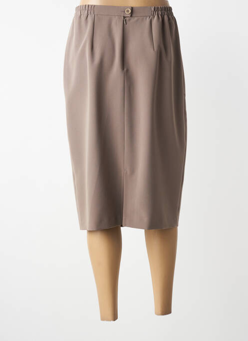 Jupe mi-longue coupe droite beige GRIFFON femme