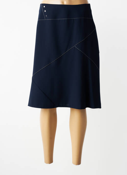 Jupe mi-longue coupe évasée bleu CHRISTINE LAURE femme