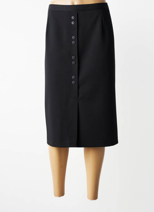 Jupe mi-longue coupe droite noir 20/20 femme