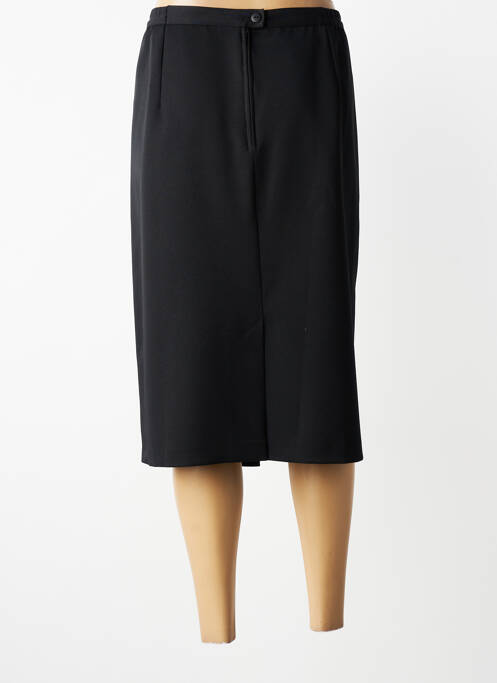 Jupe mi-longue coupe droite noir 20/20 femme
