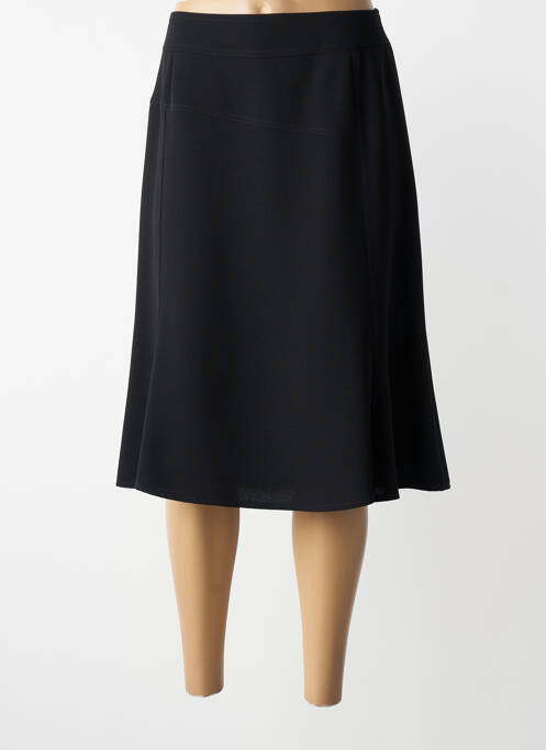 Jupe mi-longue coupe évasée noir GEVANA femme