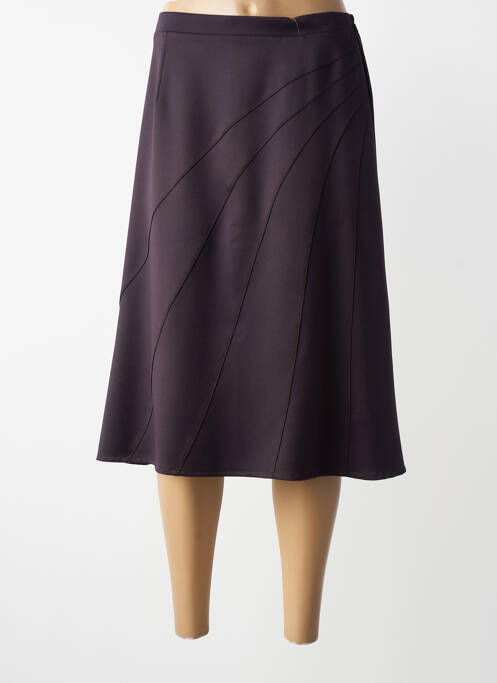 Jupe mi-longue coupe droite violet GRIFFON femme