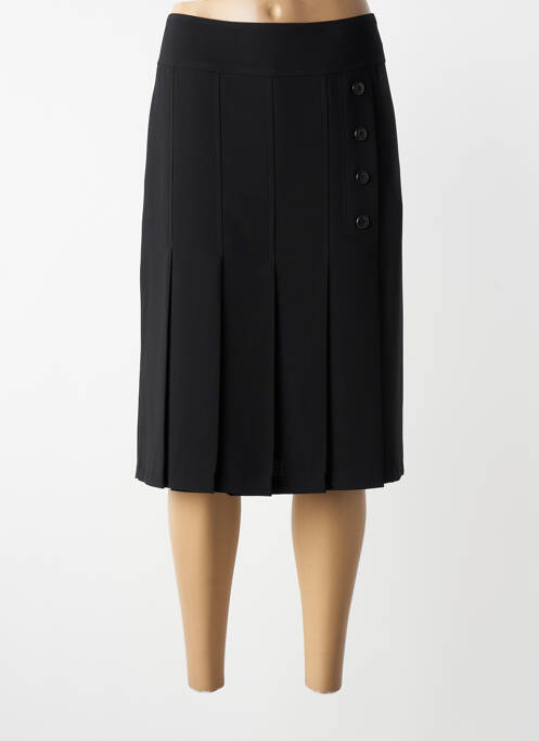 Jupe mi-longue coupe droite noir MODISSIMO femme