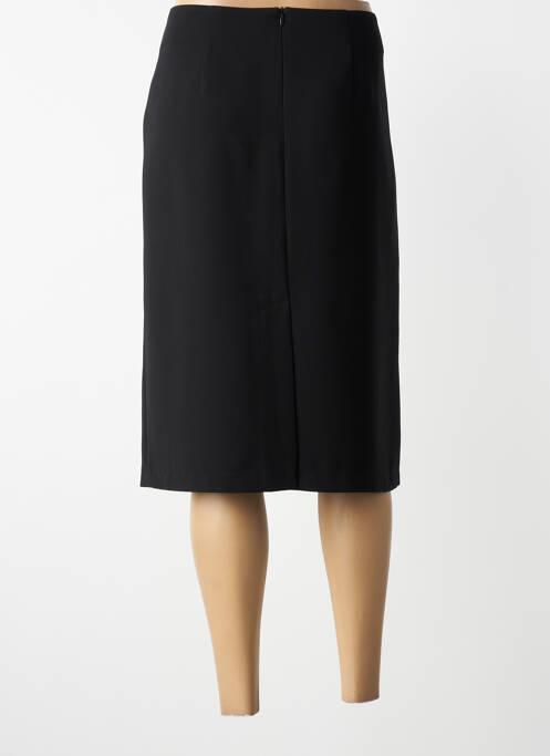 Jupe mi-longue coupe droite noir MODISSIMO femme