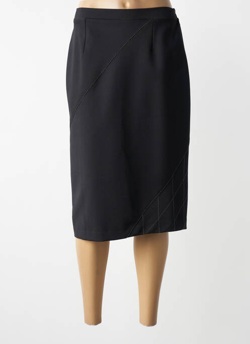 Jupe mi-longue coupe droite noir GRIFFON femme