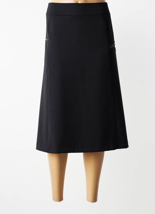 Jupe mi-longue coupe évasée noir GEVANA femme