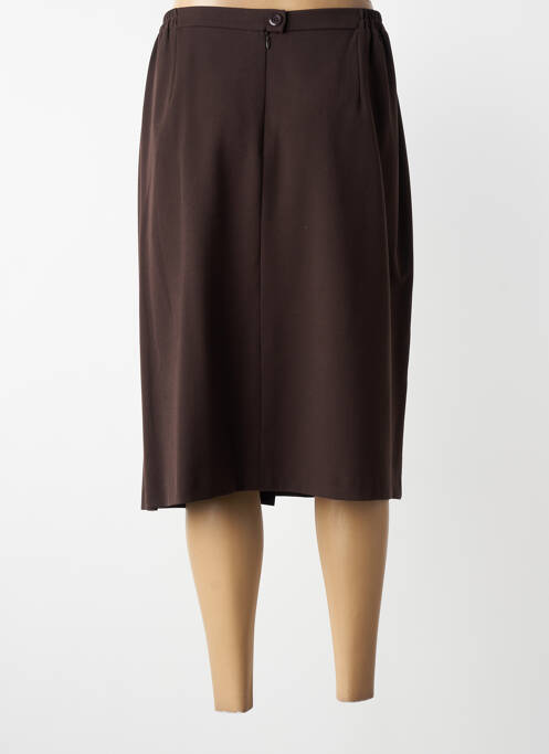 Jupe mi-longue coupe droite marron GRIFFON femme