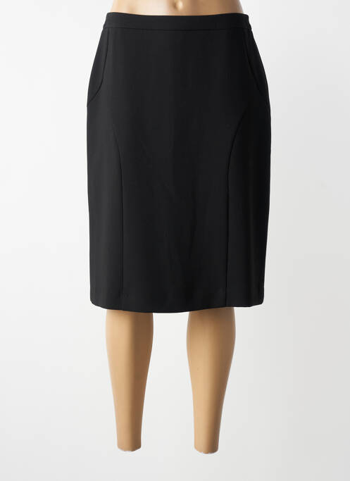 Jupe mi-longue coupe droite noir GRIFFON femme