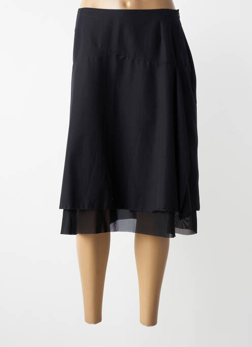 Jupe mi-longue fermeture zip latéral noir VERTIGO femme