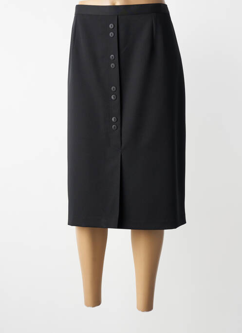Jupe mi-longue coupe droite noir 20/20 femme