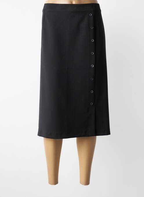 Jupe mi-longue coupe droite noir GRIFFON femme