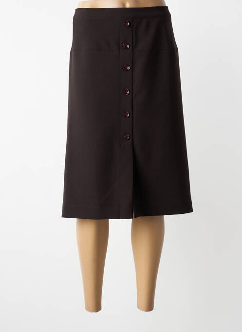 Jupe mi-longue coupe droite noir 20/20 femme