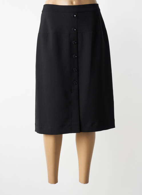 Jupe mi-longue coupe droite noir GRIFFON femme