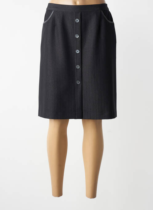 Jupe mi-longue coupe droite gris GEVANA femme