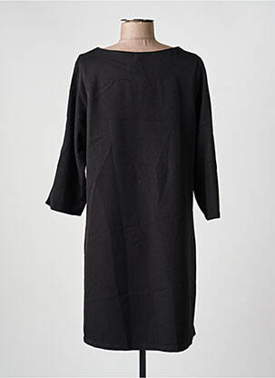 Robe mi-longue manches longues manches longues noir HALOGENE femme