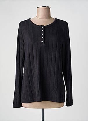 Pull coupe cintrée manches longues noir ÉTYMOLOGIE femme