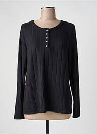 Pull coupe cintrée manches longues noir ÉTYMOLOGIE femme