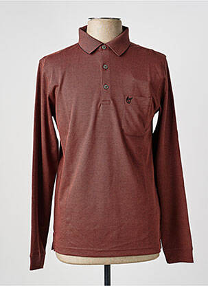 Polo manches longues manches longues marron HAJO homme