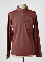 Polo manches longues manches longues marron HAJO homme