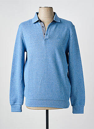 Pull col polo manches longues bleu clair CAPTEN homme