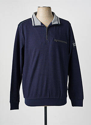 Polo manches longues manches longues bleu HAJO homme