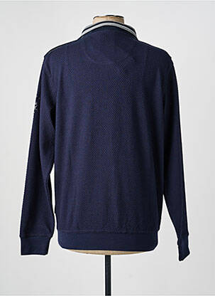 Polo manches longues manches longues bleu HAJO homme