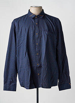 Chemise manches longues imprimé fantaisie bleu CAPTEN homme