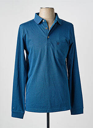 Polo manches longues manches longues bleu HAJO homme