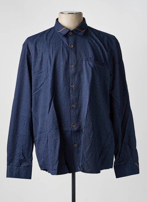 Chemise manches longues imprimé fantaisie bleu CAPTEN homme