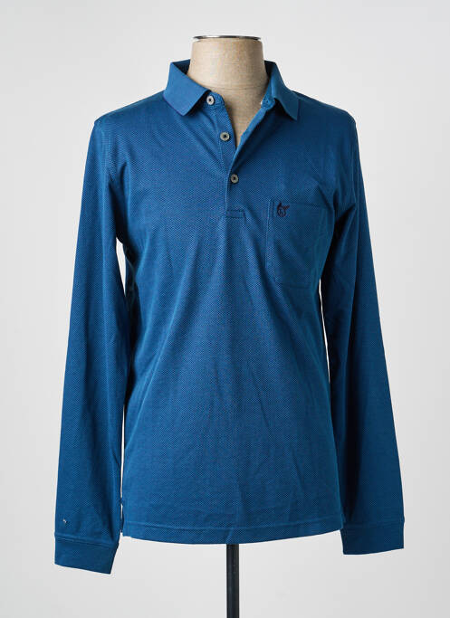 Polo manches longues manches longues bleu HAJO homme
