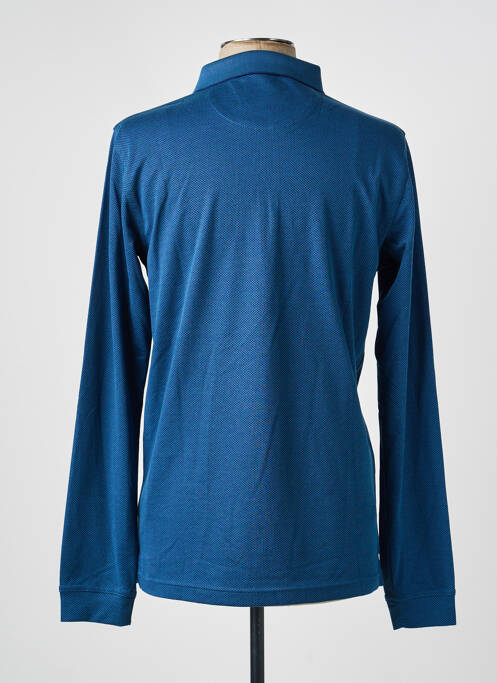 Polo manches longues manches longues bleu HAJO homme