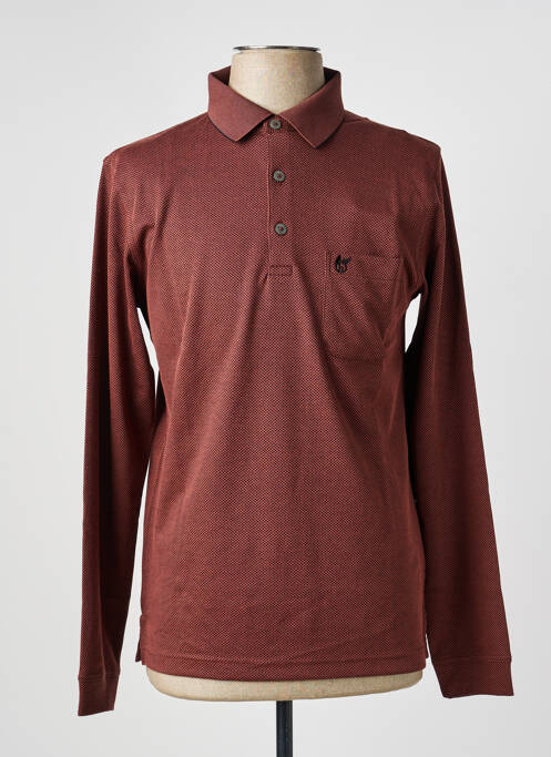 Polo manches longues manches longues marron HAJO homme